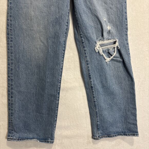 Levi's Premium Jeans Women's 28 Ribcage Straight Ankle High Rise Button Fly Blue - Picture 6 of 16